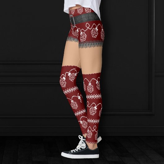 Leggings RPG Lights rouge | Retro Doux moche Moyenne peau