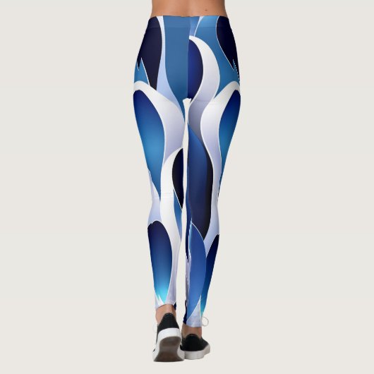 Leggings Ruban bleu et blanc (Dos)