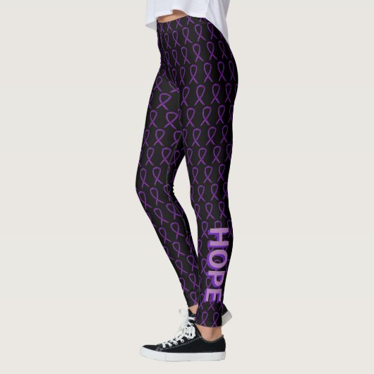 Leggings Ruban de sensibilisation à la violette Mots person (Gauche)