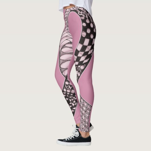 Leggings Ruban de sensibilisation au cancer du sein rebelle (Gauche)