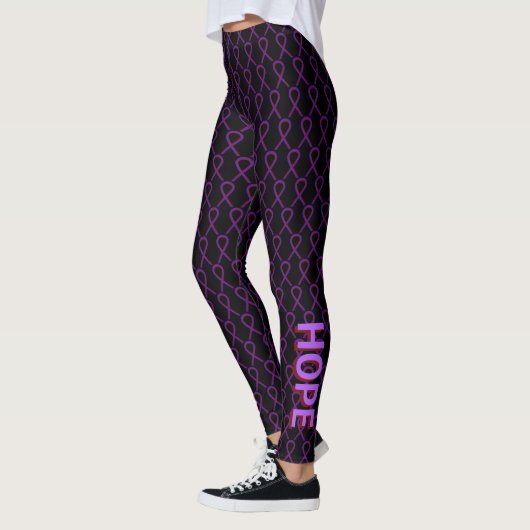 Leggings Ruban de sensibilisation au violet et à la bourgog (Gauche)