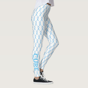 Leggings Ruban de sensibilisation bleu clair Mots personnal