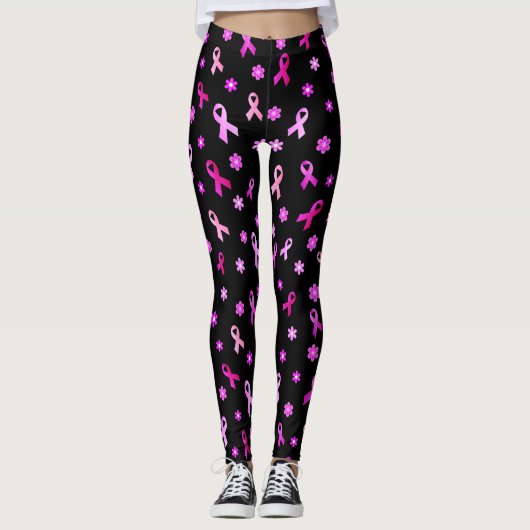Leggings Ruban rose de cancer du sein (Devant)