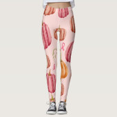 Leggings Ruban rose Halloween cancer du sein rose (Devant)