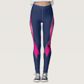 Leggings Ruban rose Personnaliser 2 Cancer du sein Survivan (Devant)