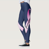 Leggings Ruban rose Personnaliser 2 Cancer du sein Survivan (Gauche)