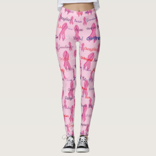 Leggings Ruban rose pour la sensibilisation au cancer