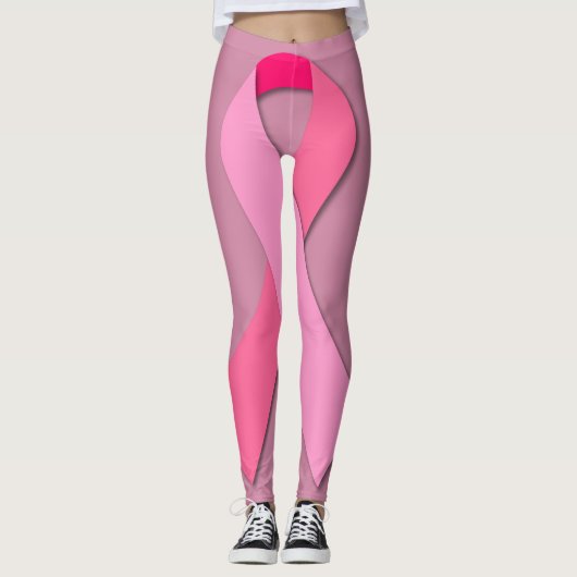 Leggings Ruban rose pour la sensibilisation au cancer du se (Devant)