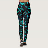 Leggings Ruban Turquoise Multi Print,,, POTS (Dos)