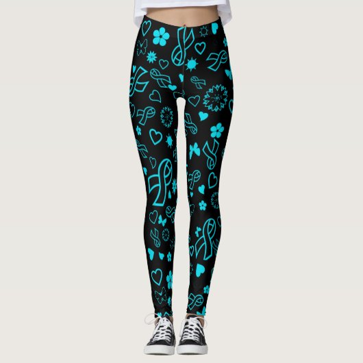 Leggings Ruban Turquoise Multi Print,,, POTS (Devant)