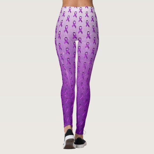 Leggings Rubans de sensibilisation à la fibromyalgie violet (Dos)