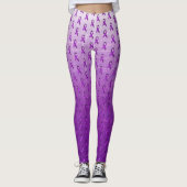 Leggings Rubans de sensibilisation à la fibromyalgie violet (Devant)