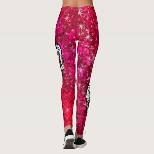 Leggings Ruby Red Rhinestone Parties scintillant Sequin Sug (Dos)