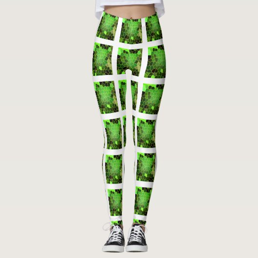 Leggings Ruche d'abeilles vertes (Devant)