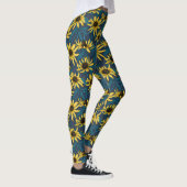 Leggings Rudbekia jaune sur la marine (Droite)