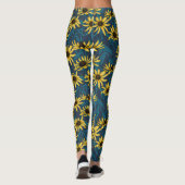 Leggings Rudbekia jaune sur la marine (Dos)