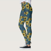 Leggings Rudbekia jaune sur la marine (Gauche)