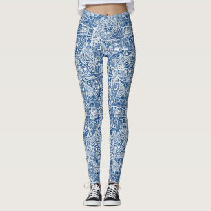 Leggings rural mer bleu