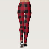 Leggings Russe Black & Red Buffalo Plaid Modern (Dos)