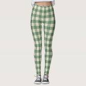 Leggings Russe Vert En vichy moderne Noël (Devant)