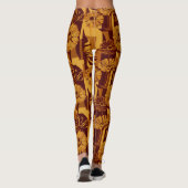 Leggings Rustic Autumn Floral Geometric Pattern (10) (Dos)