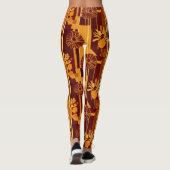 Leggings Rustic Autumn Floral Geometric Pattern (5) (Dos)