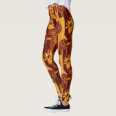 Leggings Rustic Autumn Floral Geometric Pattern (5) (Gauche)
