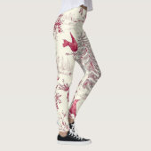 Leggings Rustic Bird et Poinsettia Motif de Noël (17) (Droite)