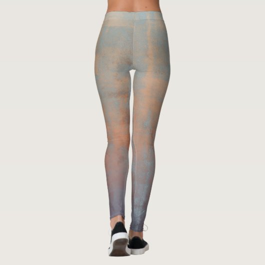 Leggings Rustic Blue Rust Abstrait Art Nr67 (Dos)