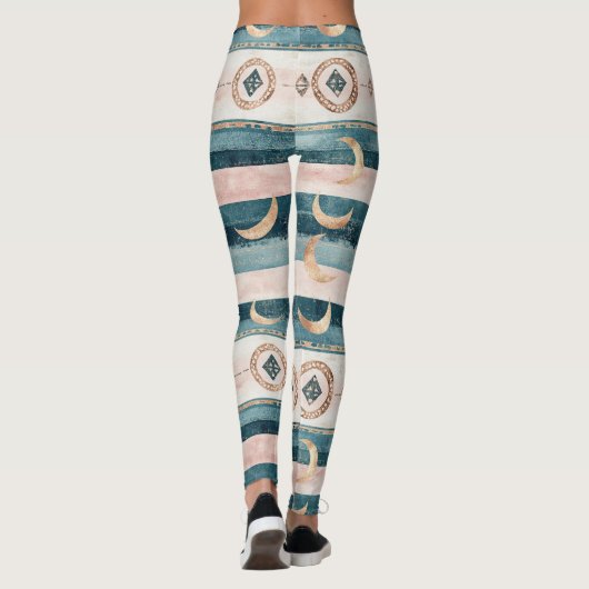 Leggings Rustic Celestial Stripe Moon Sun Earthy (10) (Dos)
