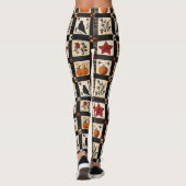 Leggings Rustic Fall Quilt Motif | Patchwork agricole (Dos)