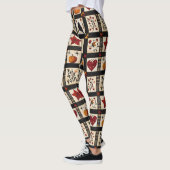 Leggings Rustic Fall Quilt Motif | Patchwork agricole (Gauche)