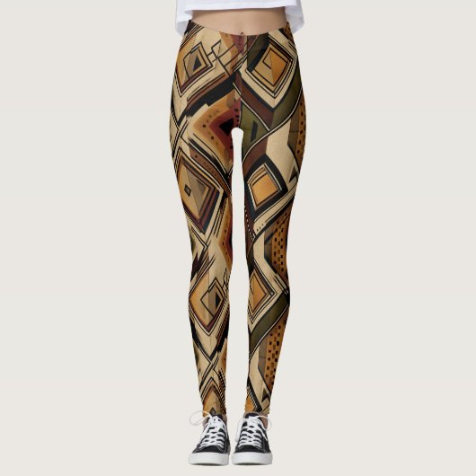 Leggings Rustic Southwestern Stripe Pattern (1) (Devant)