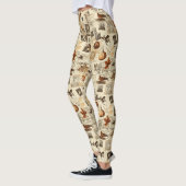 Leggings Rustique Automne Ephemera Collage | Terre chaude (Gauche)