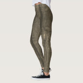 Leggings Rustique brun foncé or sépia vieux bois (Gauche)