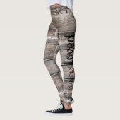 Leggings rustique chic SIMPLY LOVED script sur bois d'écorc (Gauche)