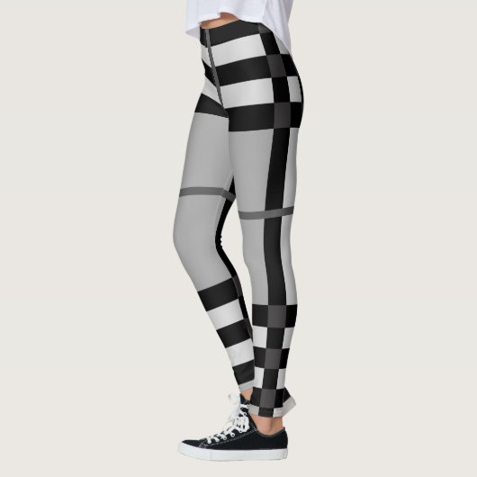 Leggings Rustique contemporain gris et noir plaid (Gauche)