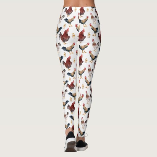 Leggings Rustiques Motifs de poulet (Dos)
