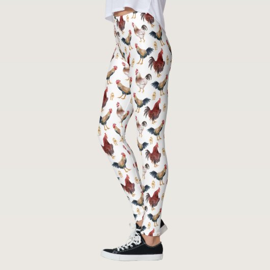 Leggings Rustiques Motifs de poulet (Gauche)