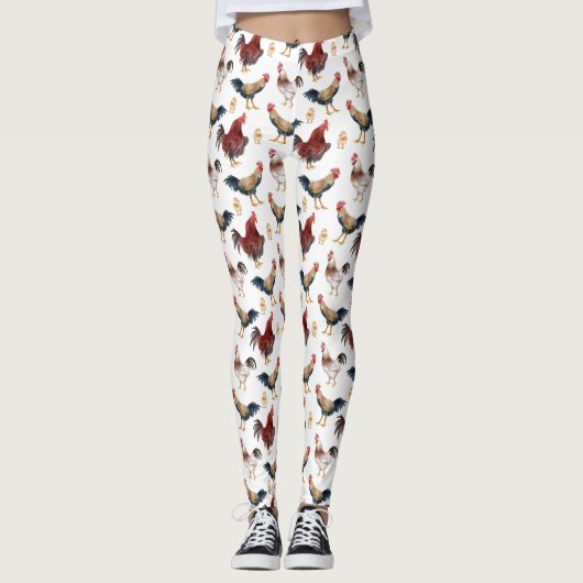 Leggings Rustiques Motifs de poulet (Devant)