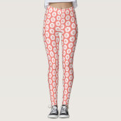 Leggings Sable blanc rose corail Dollar Plage d'été Imprimé (Devant)