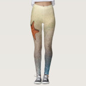 Leggings Sable d'écrevisse orange et Surf Coastal Chic (Devant)