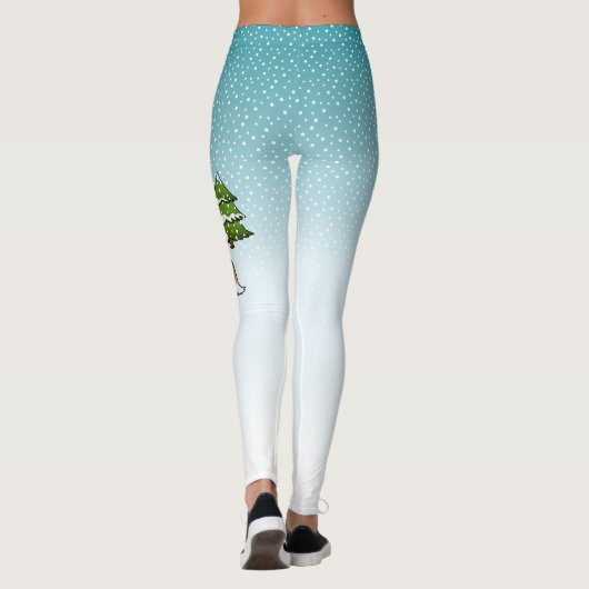 Leggings Sable Shetland Sheepdog Dans Une Forêt D'Hiver (Dos)