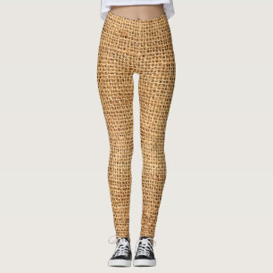 Leggings Sac en toile de jute marron : Fond de tissu textur