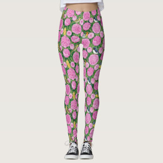 Leggings sac fourre-tout des blaireaux et des pivoines