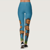 Leggings Sad Cute Teddy Bear on Bench – Emotional Cartoon (Dos)