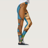 Leggings Sad Cute Teddy Bear on Bench – Emotional Cartoon (Droite)