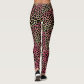 Leggings Safari Giraffe verte et rose Imprimer (Dos)