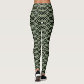 Leggings Sage géométrique en latte moderne Vert Jade & Noir (Dos)