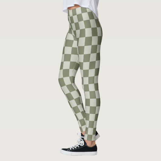 Leggings Sage Green Checkerboard (Gauche)